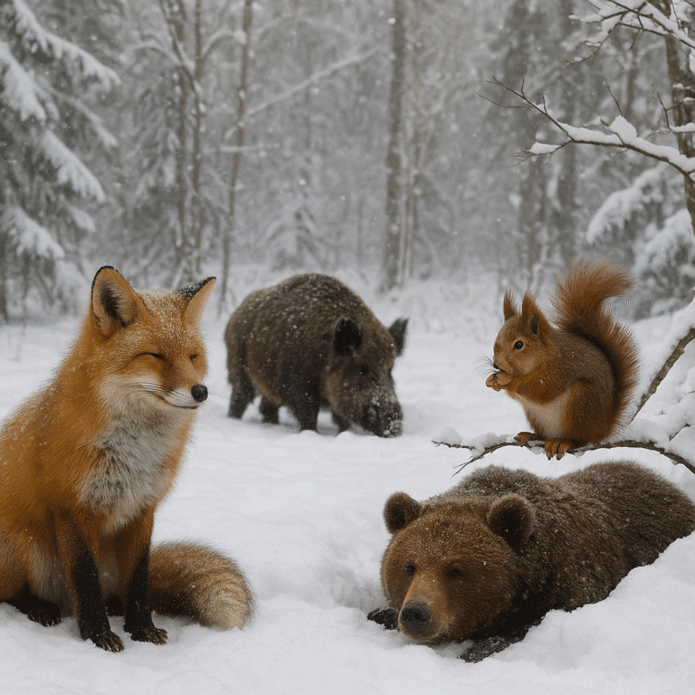 Co robią zwierzęta zimą